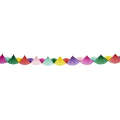 Guirlande éventail papier de soie multicolore 6m