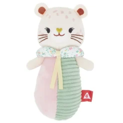 Hochet guépard en peluche rose