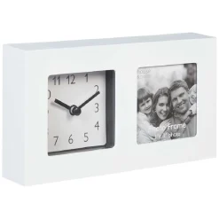 Horloge avec cadre photo à poser 10.5x19.5cm (2 modèles) < Gifi Clearance