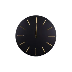 Horloge murale ronde barre en métal et plastique noir Ø50cm