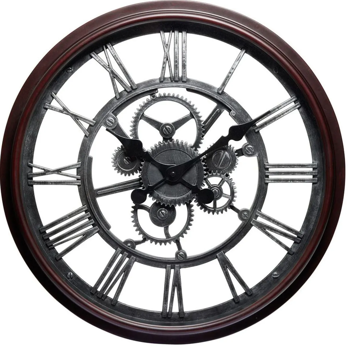 Horloge ronde design engrenage noir Ø50 cm < Gifi Outlet