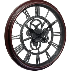 Horloge ronde design engrenage noir Ø50 cm < Gifi Outlet