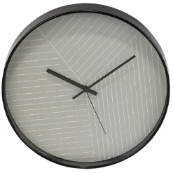 Horloge ronde fond rayure réométrique vert et blanc - Ø30xH4cm < Gifi