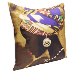 Housse coussin africaine 1 face imprimée 1 face unie 45x45cm - 4 modèles < Gifi Hot