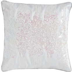 Housse coussin blanc brillant à sequins collection Serenity