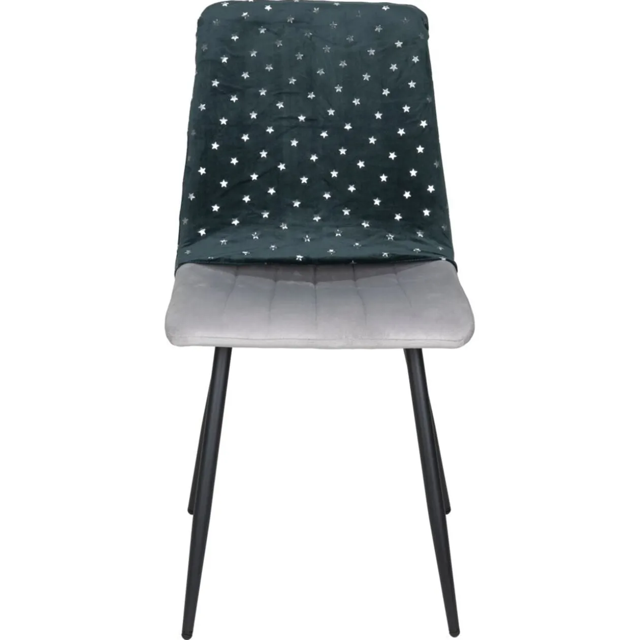 Housse de chaise carrée Noël à pois avec noeud amovible L45X45XH50 cm polyester (2 modèles rouge ou vert)