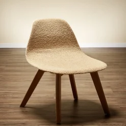 Housse de chaise en tissu bouclette extensible 4 couleurs unies