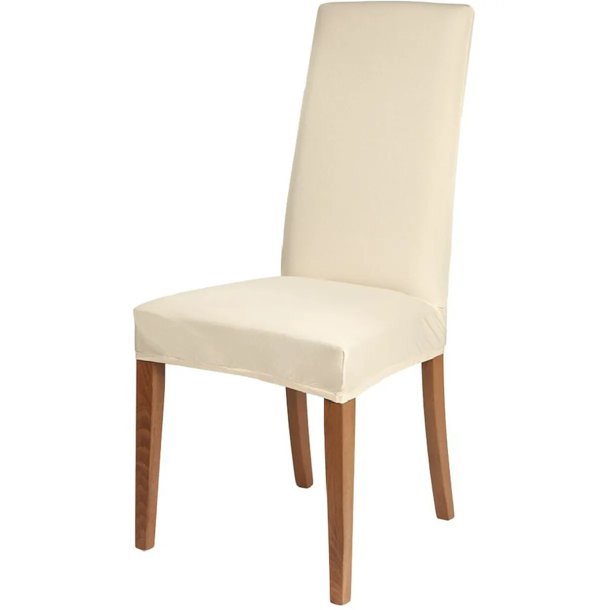 Housse de chaise microfibre extensible beige 40x40xH45cm < Gifi
