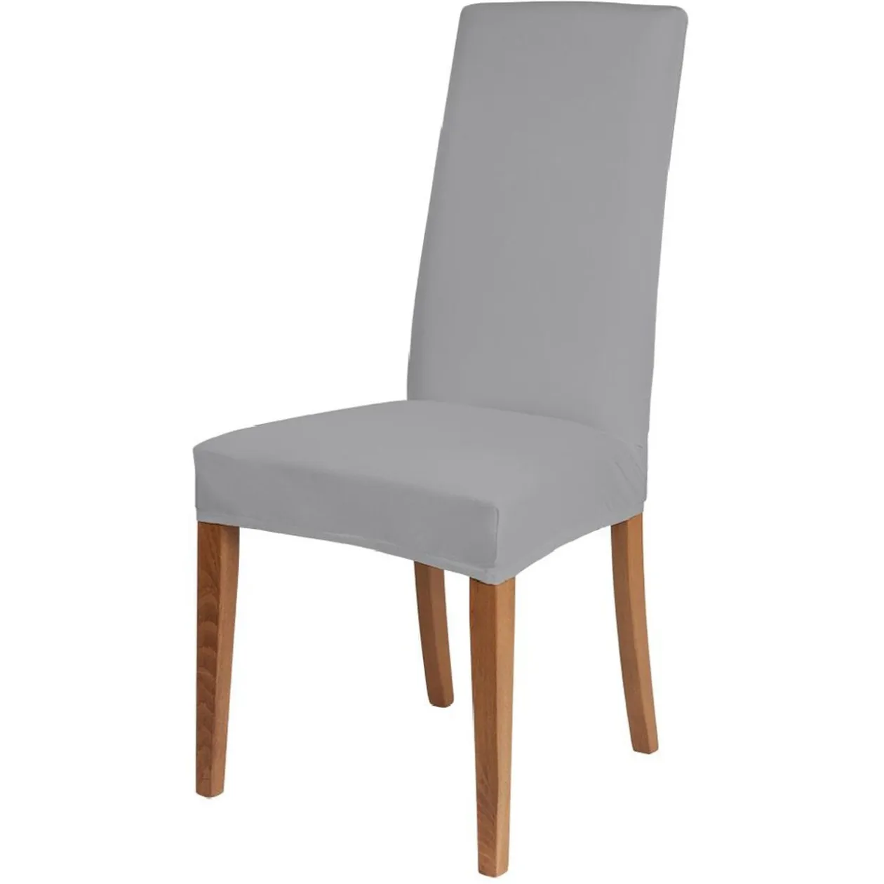 Housse de chaise microfibre extensible uni gris