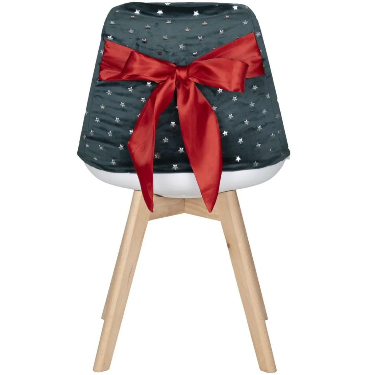 Housse de chaise Noël à pois avec noeud amovible L40X50XH40 cm polyester (2 modèles rouge ou vert) < Gifi Clearance