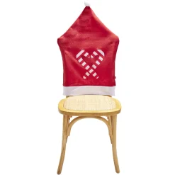 Housse de chaise Noël à pompon rouge et blanche 48x70cm (4 modèles)