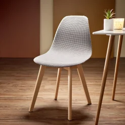 Housse de chaise scandinave extensible grise 45x40xH45cm