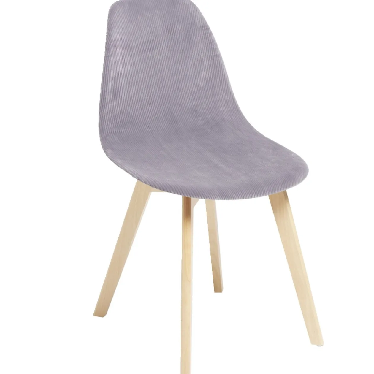 Housse de chaise velours côtelé L45xP40xH45cm - 2 modèles gris ou blanc