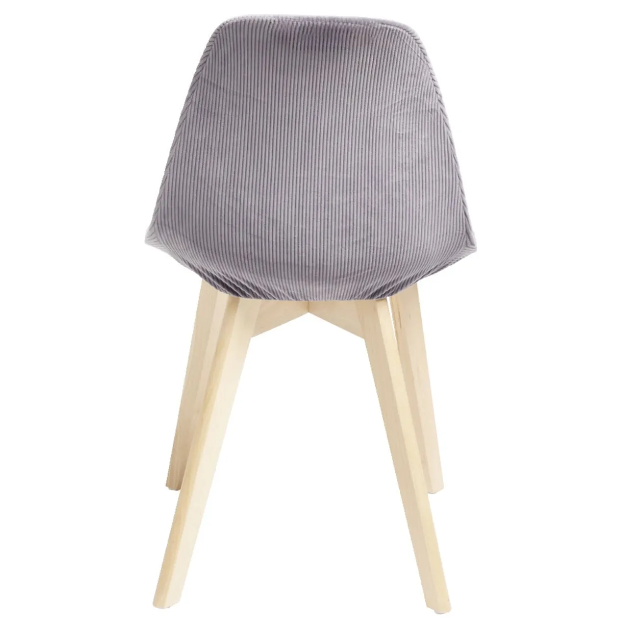 Housse de chaise velours côtelé L45xP40xH45cm - 2 modèles gris ou blanc