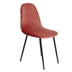 Housse de chaise velours extensible terracotta L45xP40xH45cm