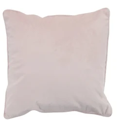 Housse de coussin en velours rose poudré