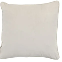 Housse de coussin en velours uni beige