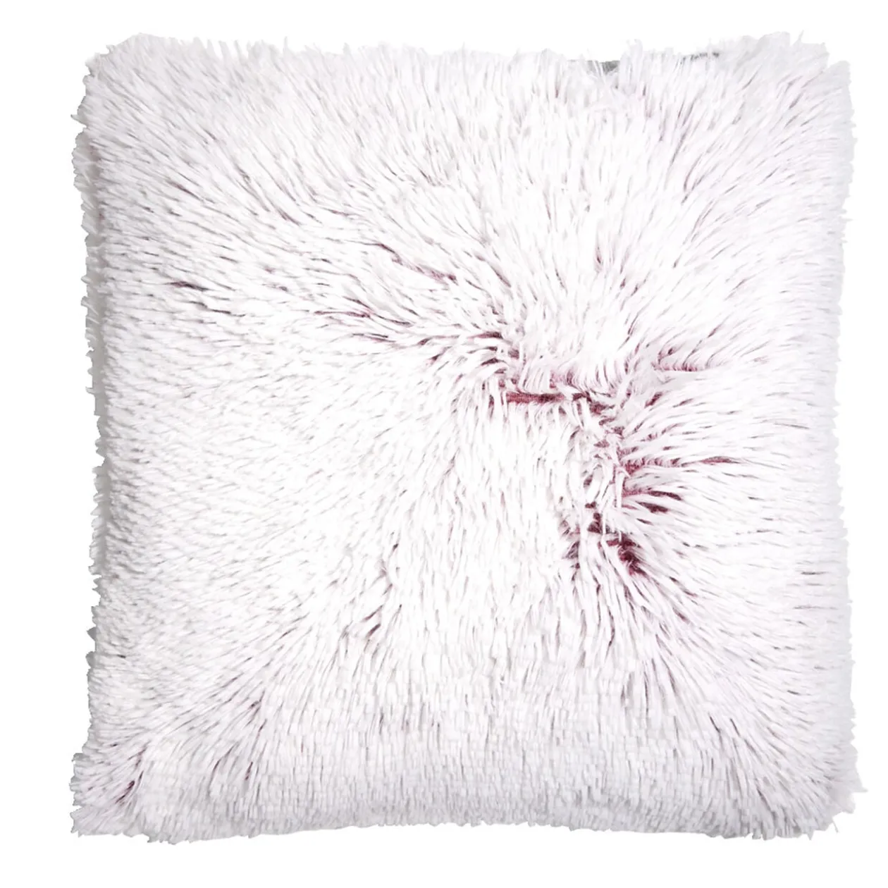 Housse de coussin imitation fourrure grise 45x45cm