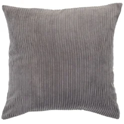 Housse de coussin imitation velours 40x40cm gris à rayures