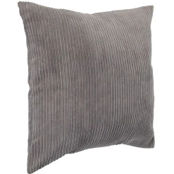 Housse de coussin imitation velours 40x40cm gris à rayures