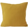 Housse de coussin 40x40cm gaze de coton jaune