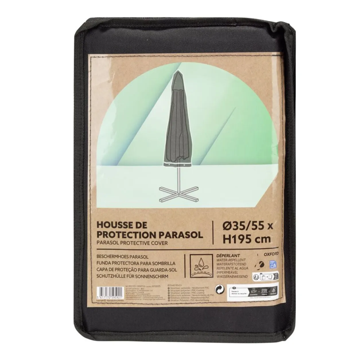 Housse de protection parasol Oxford noir 55x35xH195cm < Gifi Sale