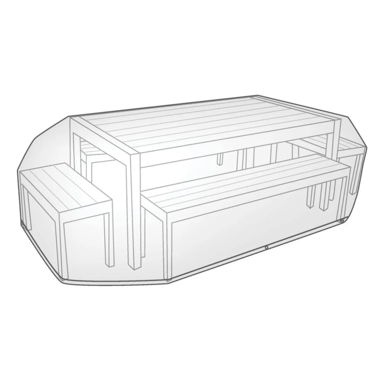 Housse de protection rectangulaire pour table de jardin