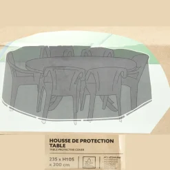 Housse de protection table de jardin noir 235x200xH105cm