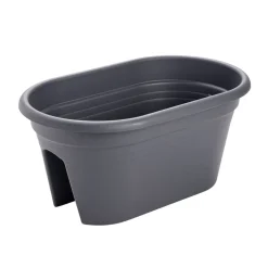 Jardinière balcon ovale plastique noir 49x29,5xH22,5cm < Gifi Outlet