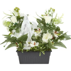Jardinière columbarium H47 cm blanc - Fleur artificielle < Gifi Best