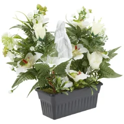 Jardinière columbarium H47 cm blanc - Fleur artificielle < Gifi Best