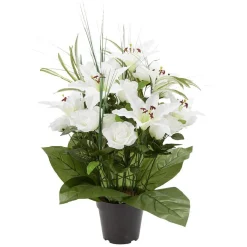 Jardinière lys blanc H56 cm - Fleur artificielle 12 têtes < Gifi Best