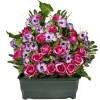 Jardinière plastique roses pensées lierre 60x10xH68cm (3 modèles)