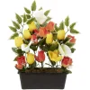 Jardinière rose+arum 20 têtes orange jaune < Gifi Outlet