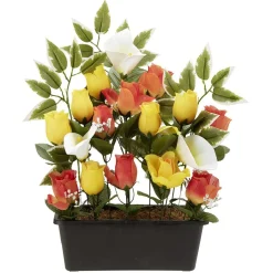Jardinière rose+arum 20 têtes orange jaune < Gifi Outlet