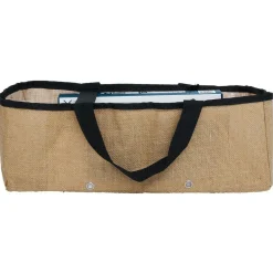 Jardinière souple avec poignées jute naturel et noir L50cm