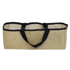 Jardinière souple avec poignées jute naturel et noir L50cm