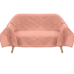 Jeté de canapé tissu uni polycoton 170x250cm (3 modèles)