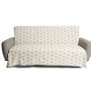 Jeté de canapé 170x250cm 100% coton beige motif rouge < Gifi Best