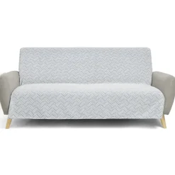 Jeté de canapé 170x250cm coton motif bayadère blanc et bleu < Gifi Clearance