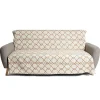 Jeté de canapé 170x250cm 100% coton motif berbère blanc et bleu