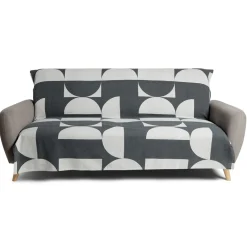 Jeté de canapé 170x250cm 100% coton motif géométrique gris < Gifi
