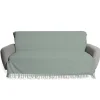 Jeté de canapé 170x250cm à franges 100% coton vert