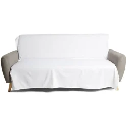 Jeté de canapé 170x250cm polycoton blanc