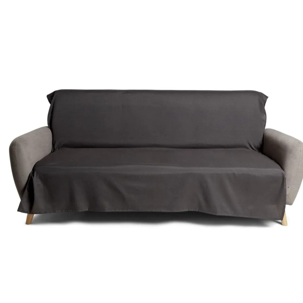 Jeté de canapé 170x250cm polycoton gris foncé < Gifi Hot
