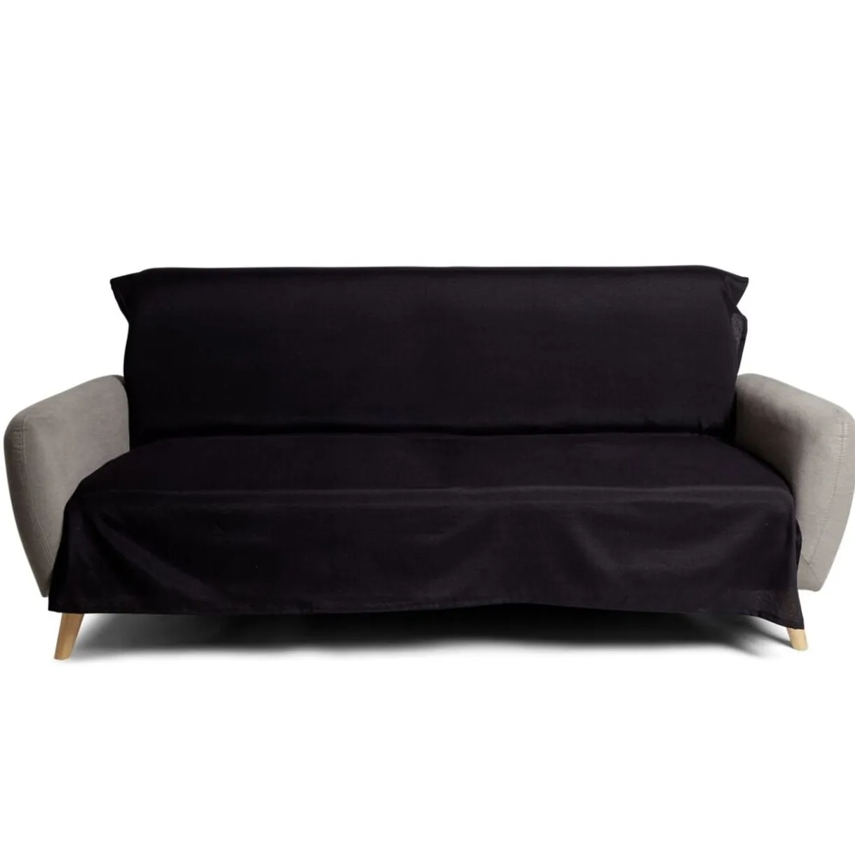 Jeté de canapé 170x250cm polycoton noir < Gifi