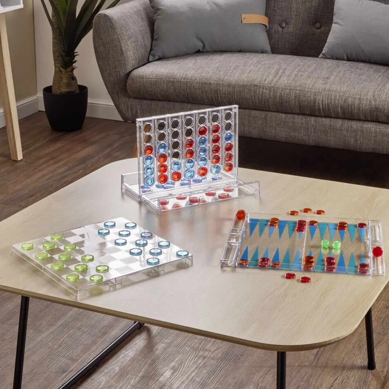 Jeu de backgammon transparent 24,8x30cm