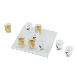 Jeu de morpion à boire avec shooters et plateau en verre 20x20cm < Gifi Discount