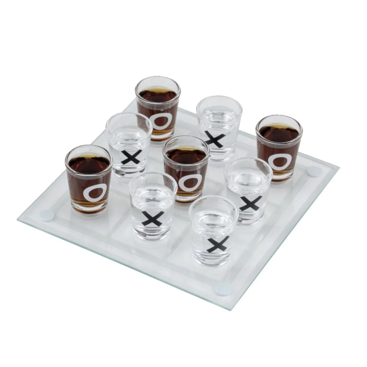 Jeu de morpion à boire avec shooters et plateau en verre 20x20cm < Gifi Discount