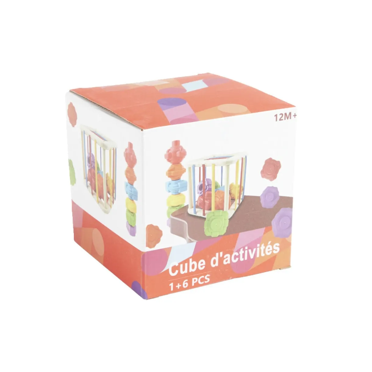 Jeu de motricité fine cube et formes 6 pièces 11x11x11cm < Gifi Online